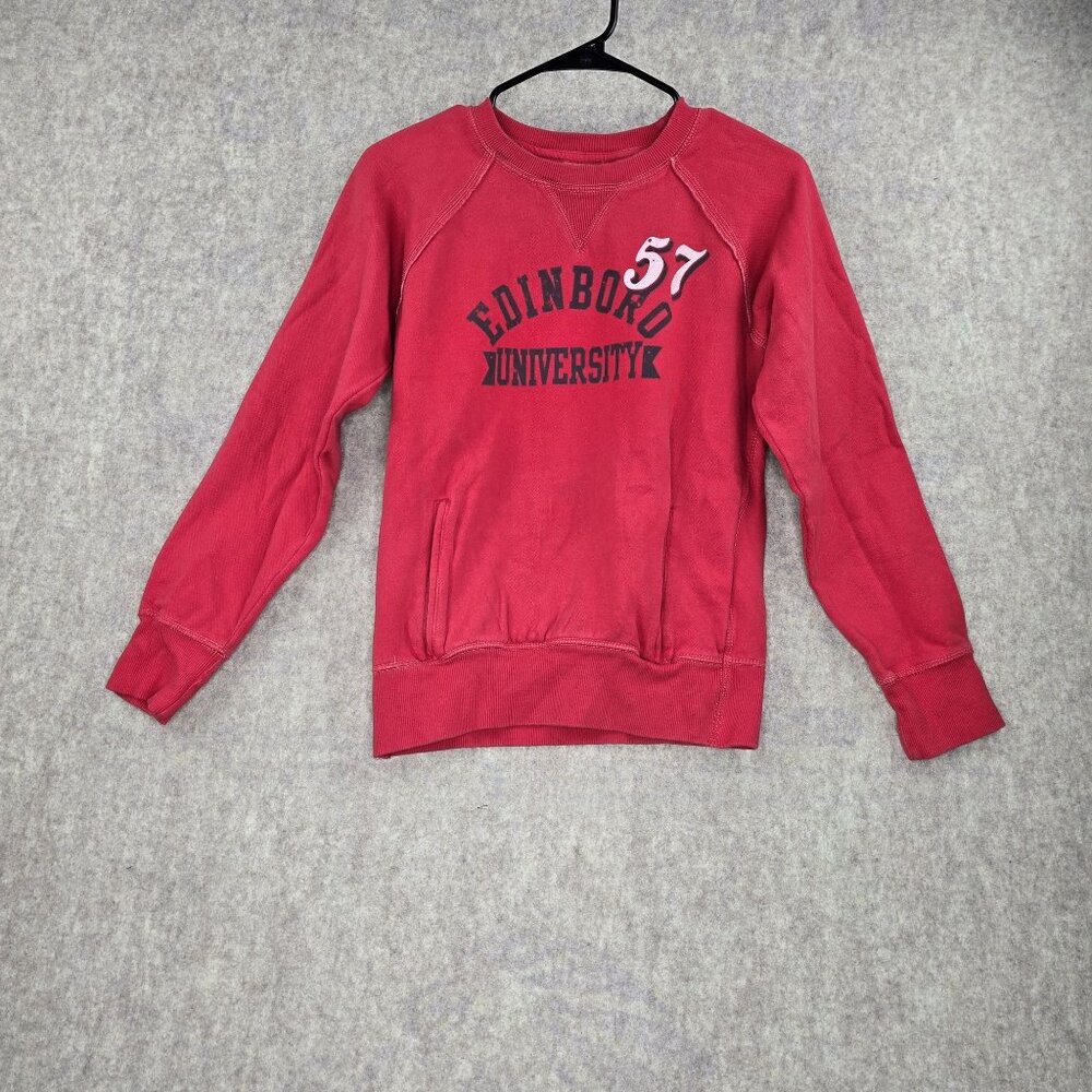 Camp David Small Red Edinburgh University Pullover Sweatshirt Cotton-Blend